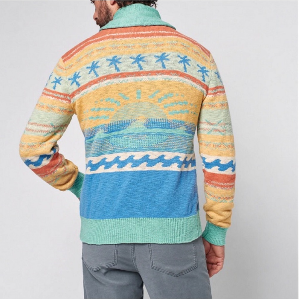 Faherty Multicolor Patterned Cardigan - image 7